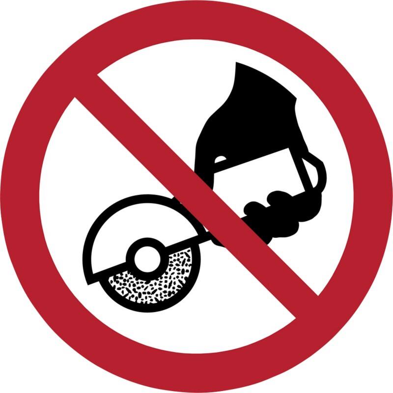 Djois Warnschild Nicht zulässig für Freihand- und handgeführtes Schleifen Klebstoff, einschraubbar PP (Polypropylen) 20 (B) x 0,14 (H) cm 3 Stück