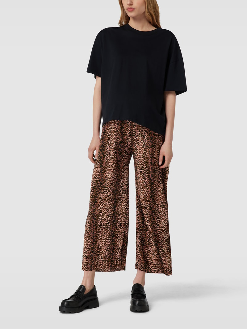 Umstands-Hose mit Animal-Print Modell 'Aora' in schwarz