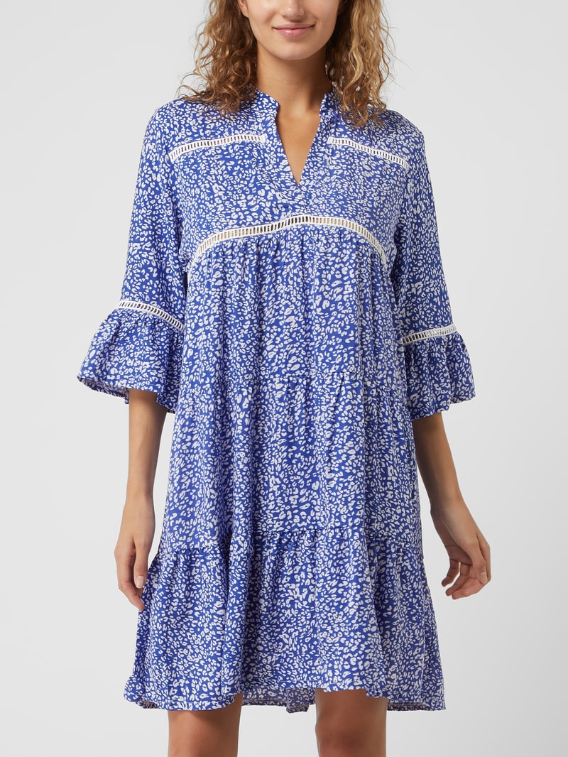 Kleid mit Leopardenmuster in royalblau