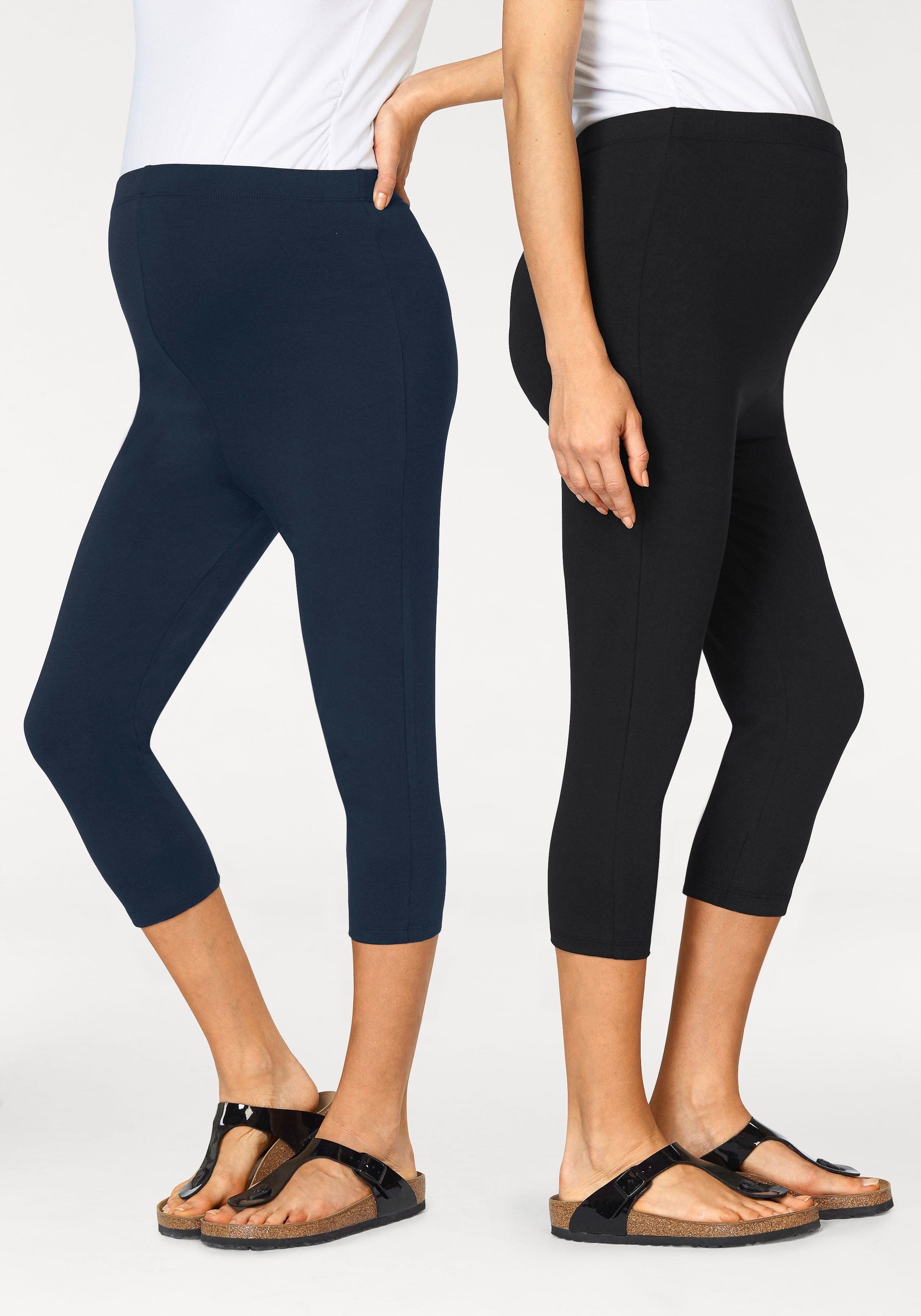 Neun Monate Umstandsleggings (Packung, 2-tlg) in Caprilänge