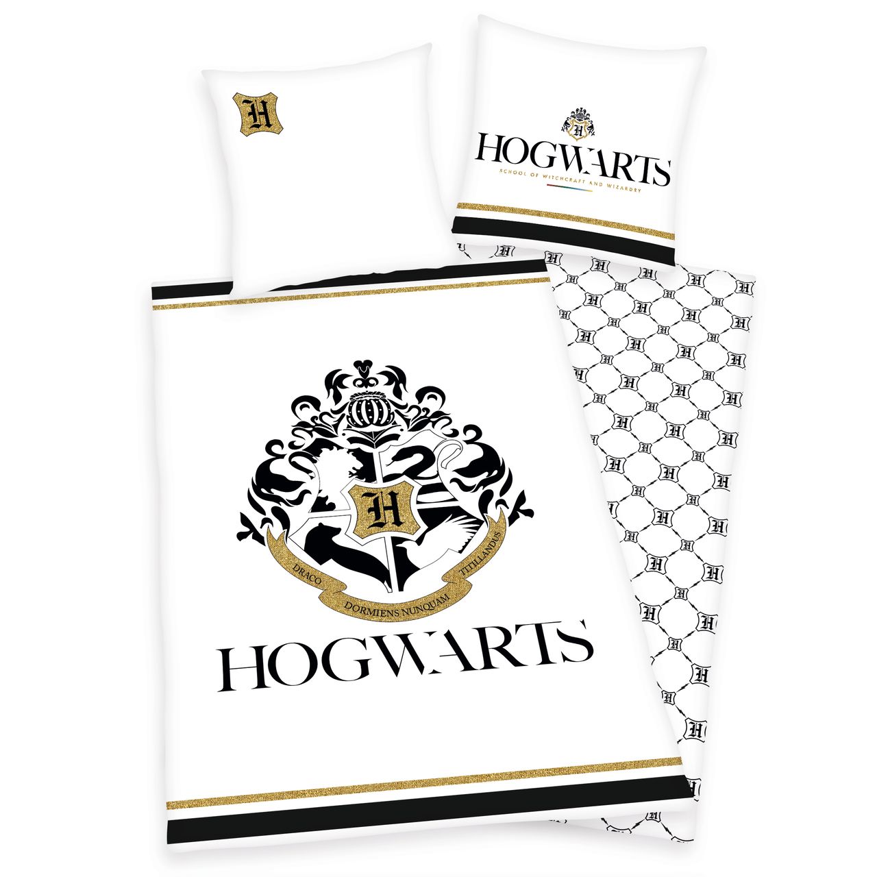 Herding Harry Potter Hogwarts Bettwäsche mit Golddruck, Größe: 135 x 200 cm