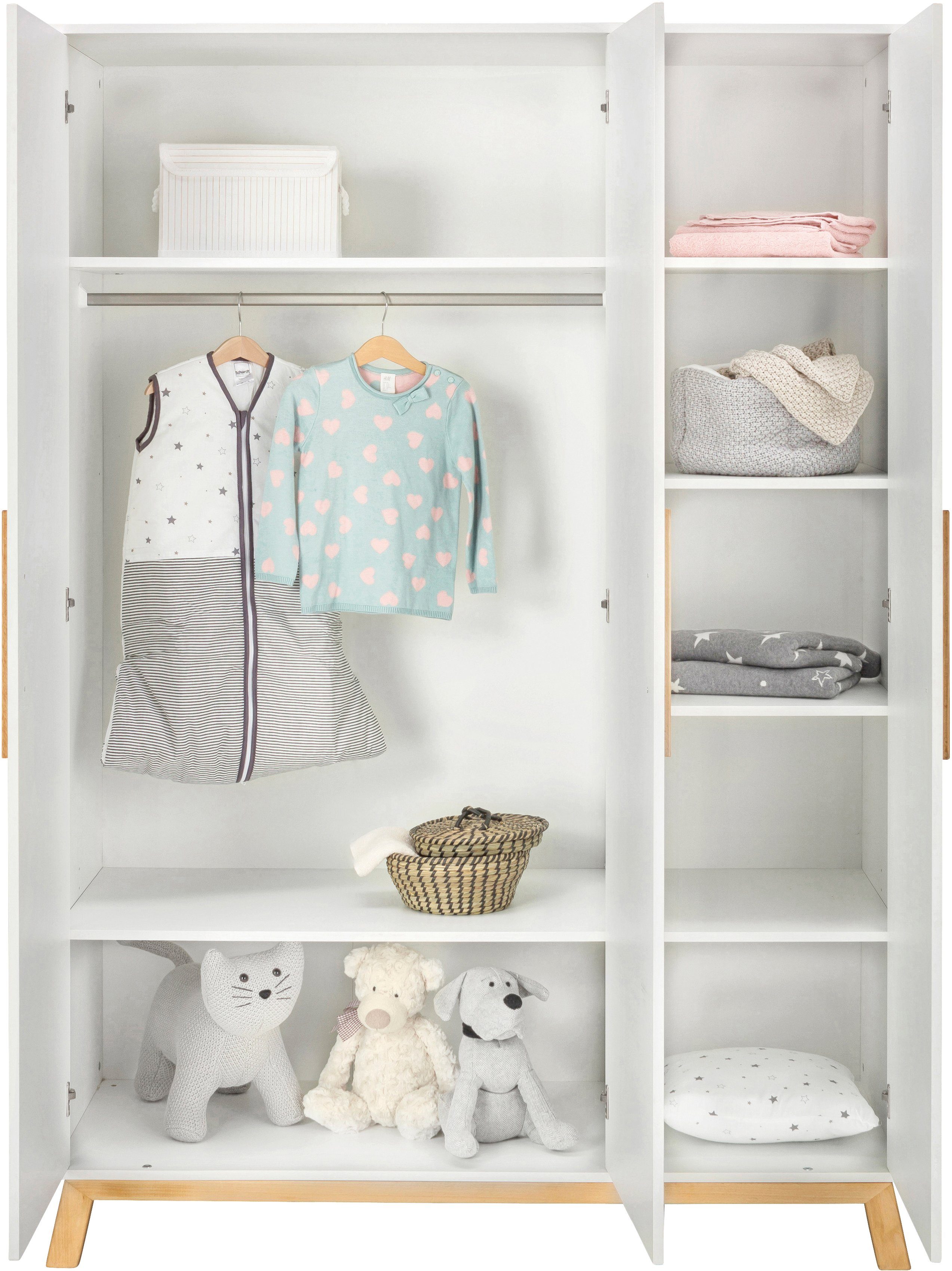 Schardt Babyzimmer-Komplettset Sienna, (Set, 3-St., Hausbett, Schrank, Wickelkommode), Made in Germany; mit Hausbett, Schrank und Wickelkommode