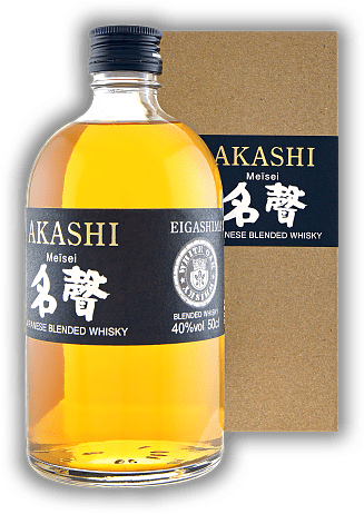 Akashi Japanese Blended Whisky White Oak Distillery Meisei Black Label 40% Akashi Japanese Blended Whisky White Oak Distillery Meisei Black Label 40%  0,5	 Liter - Vol 40%