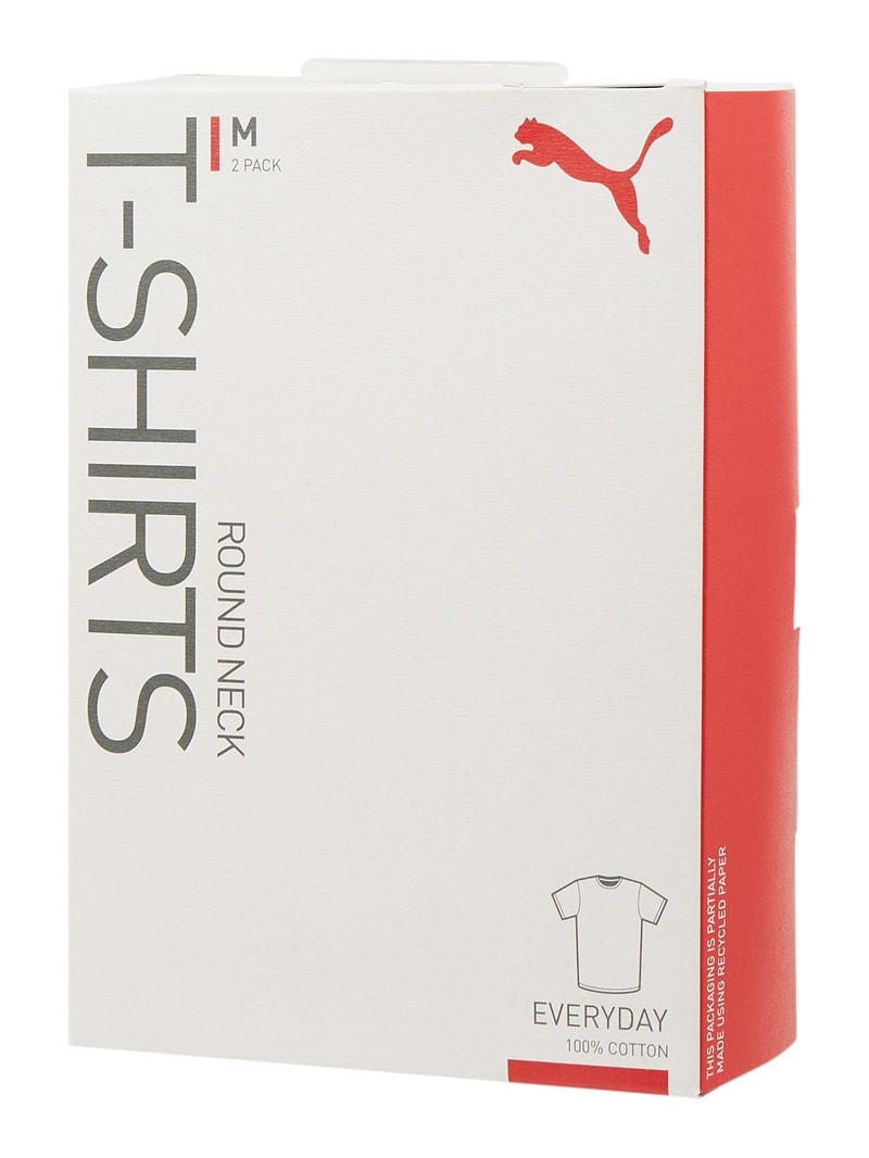 Regular Fit T-Shirt aus Baumwolle im 2er-Pack in weiß