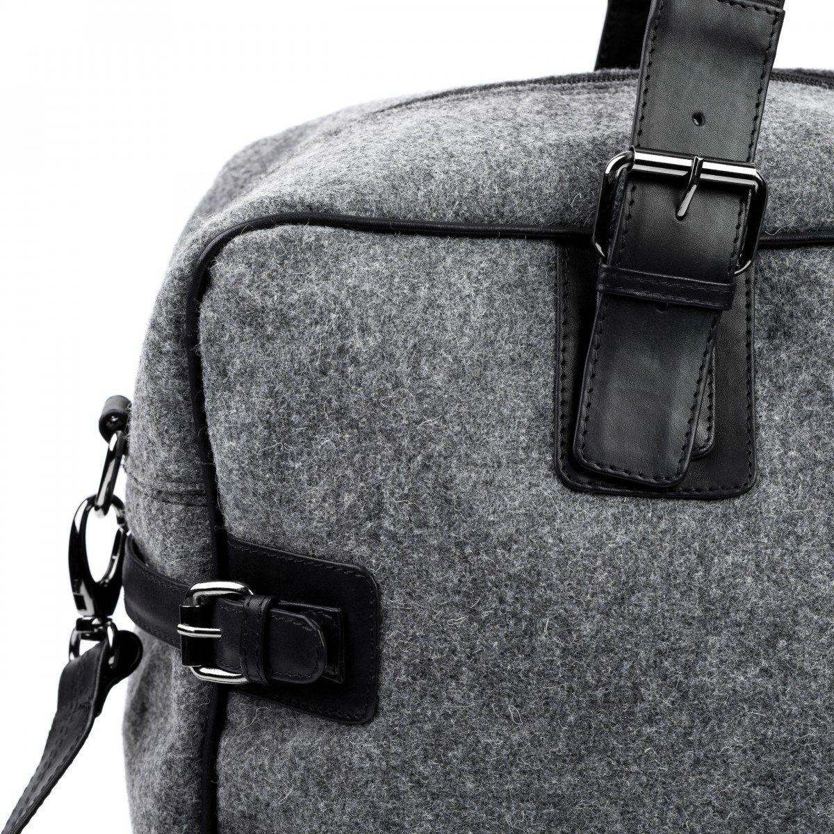 FEYNSINN Reisetasche Leder Weekender Unisex ROBERTO, Echtleder Reisegepäck für Damen & Herren, Sporttasche XL schwarz-grau
