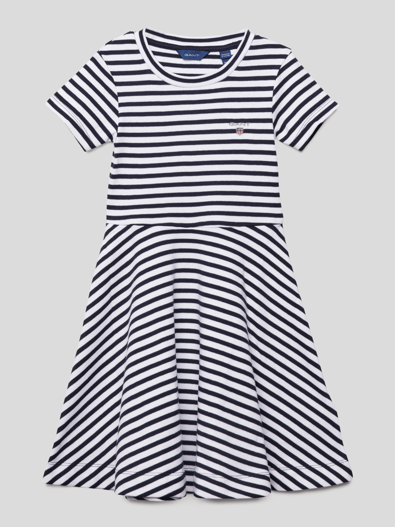 Shirtkleid aus Baumwolle in marineblau