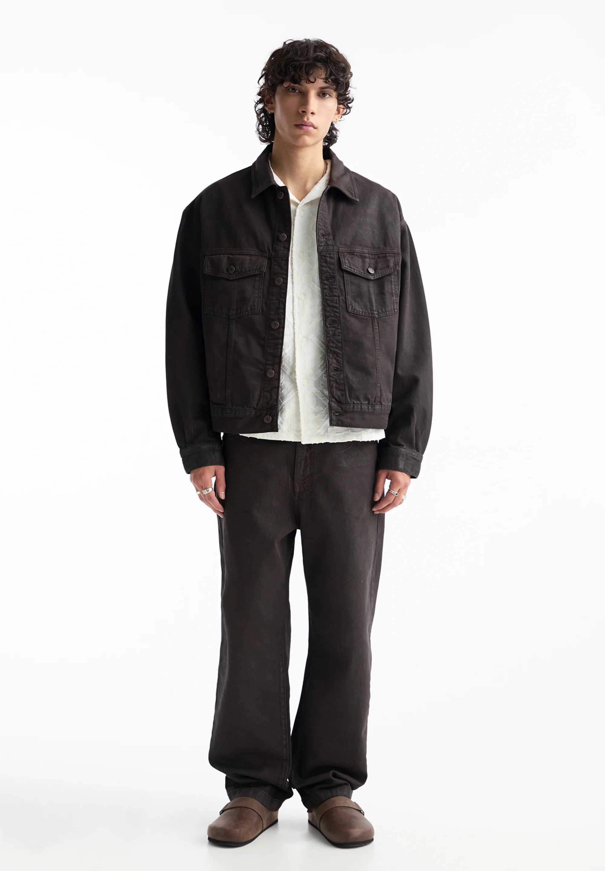 PULL&BEAR ACABADO ENCERADO - Chaqueta vaquera
