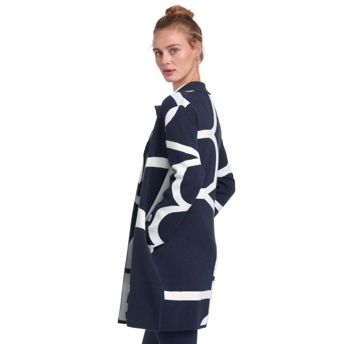 Damen Strickmantel mit Kragen