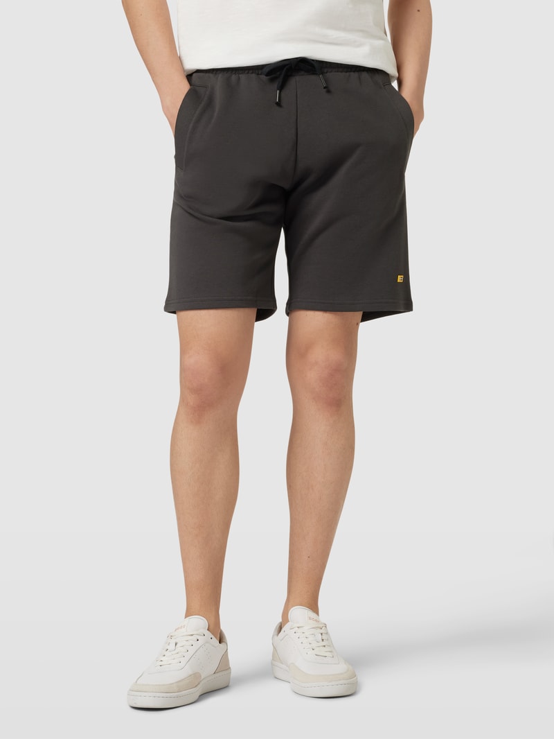 Sweatshorts aus Baumwolle mit Label-Detail in anthrazit