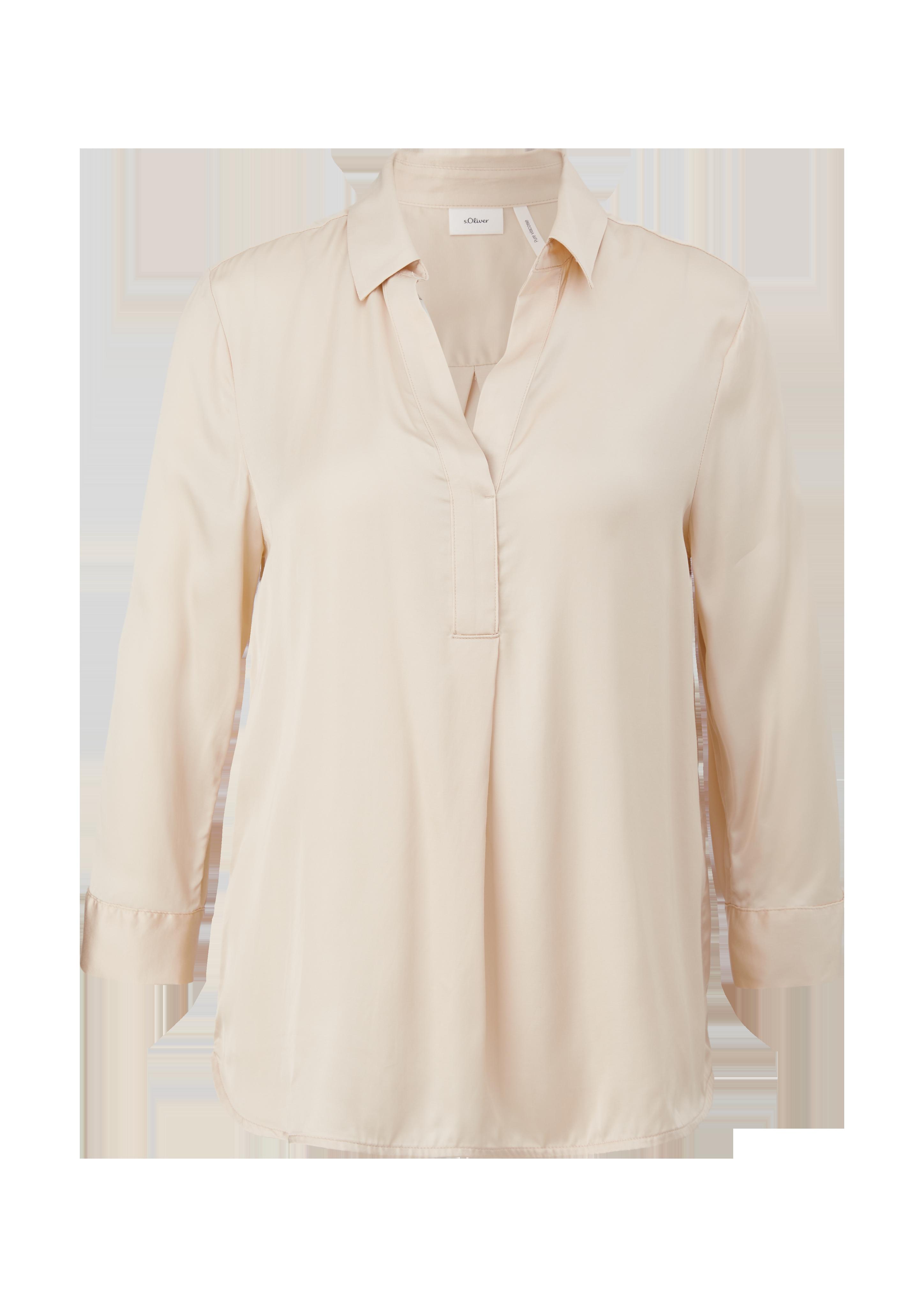 Viskosebluse mit Polokragen  2129232-1027