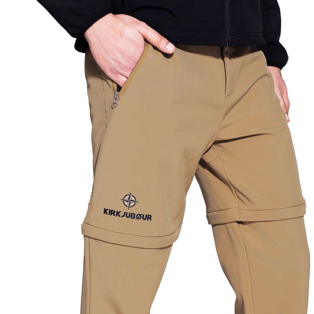 KIRKJUBØUR® Zip-Off Herren 2-in-1 Trekking Wanderhose braun