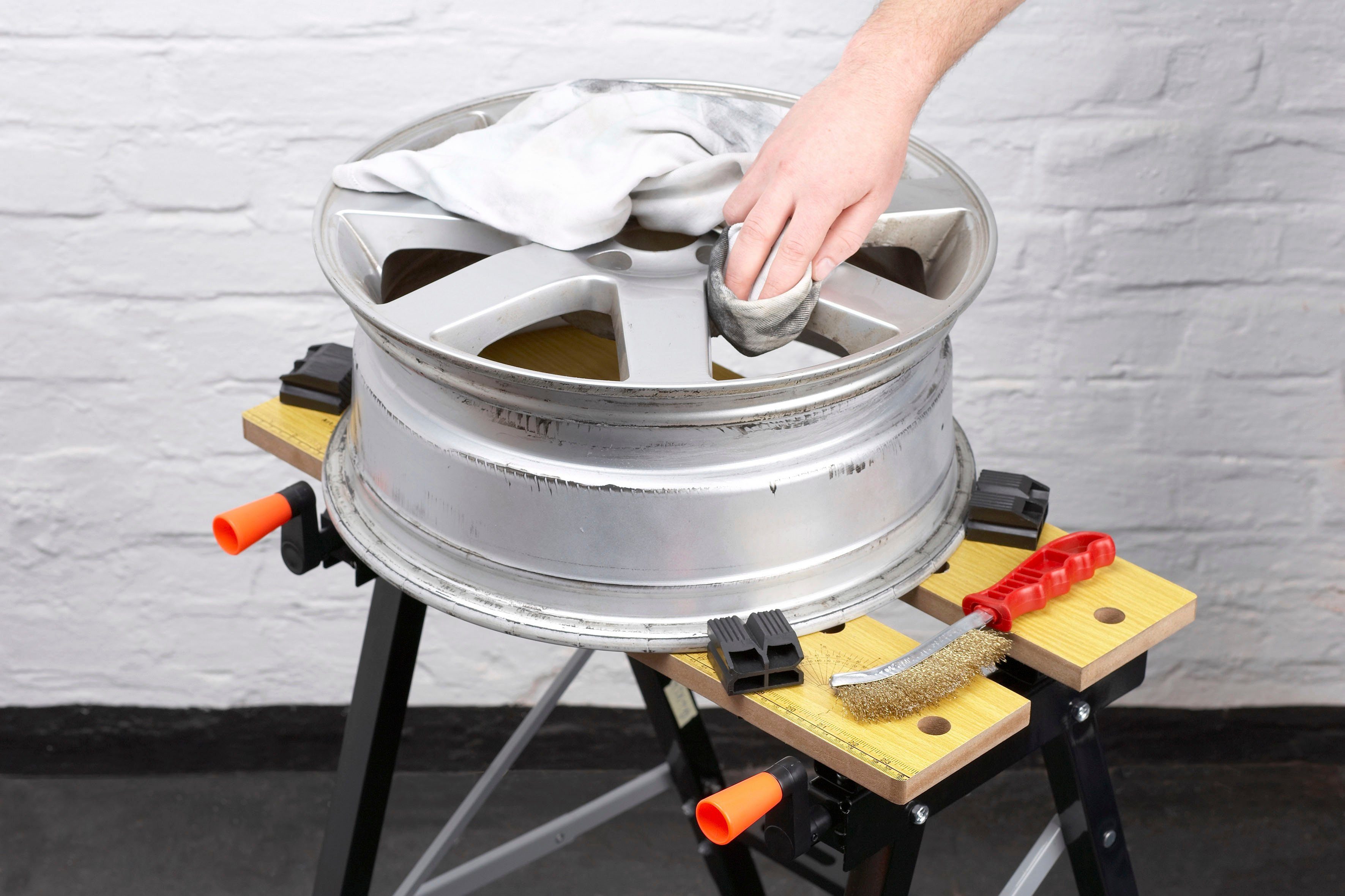 meister Werkbank Arbeitstisch / 9079100, Werk- und Spanntisch, 150kg Tragkraft, Skala & Winkelangaben, klappbar