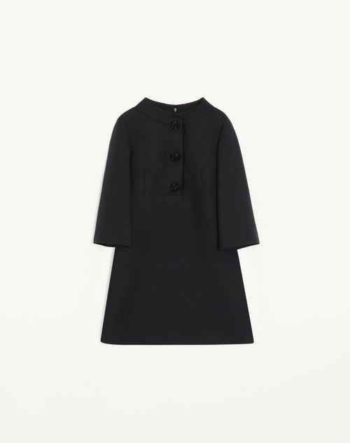 Vestido curto de crepe de alta costura