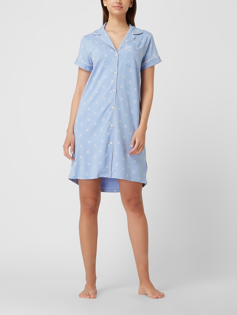 Nachthemd mit Logo-Muster in hellblau