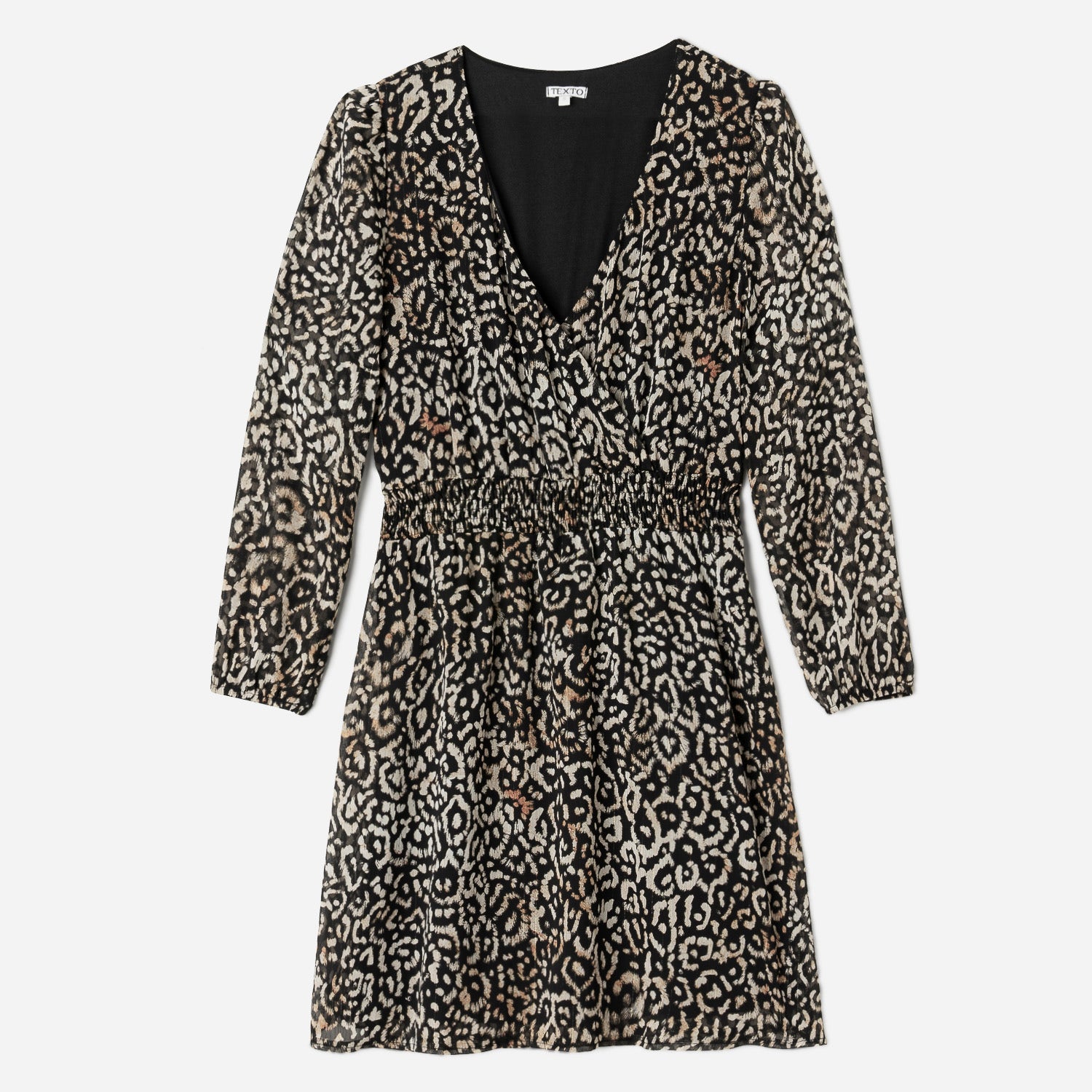 Robe noire à motif animalier
