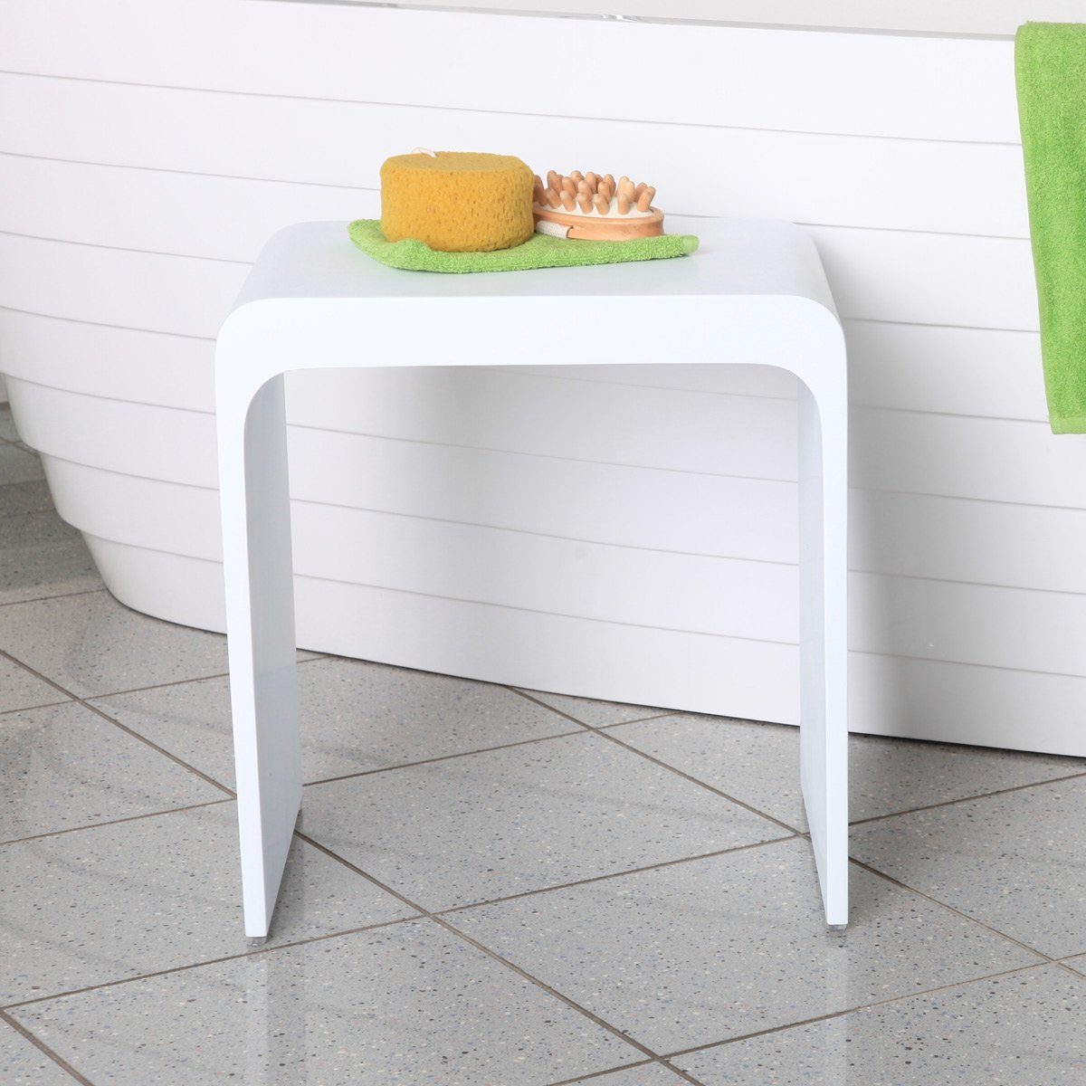KZOAO Duschhocker Design SPA Badhocker aus Mineralguss Modell 