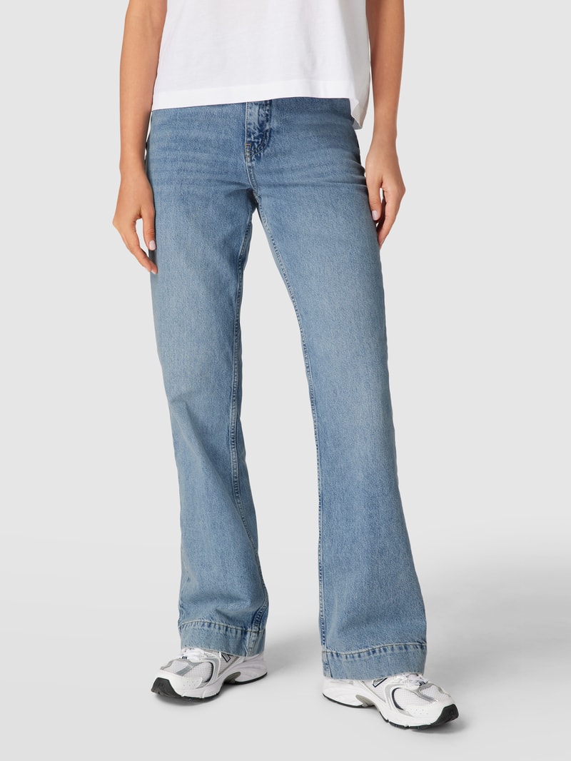 Flared Jeans mit Kontrastnähten in blau