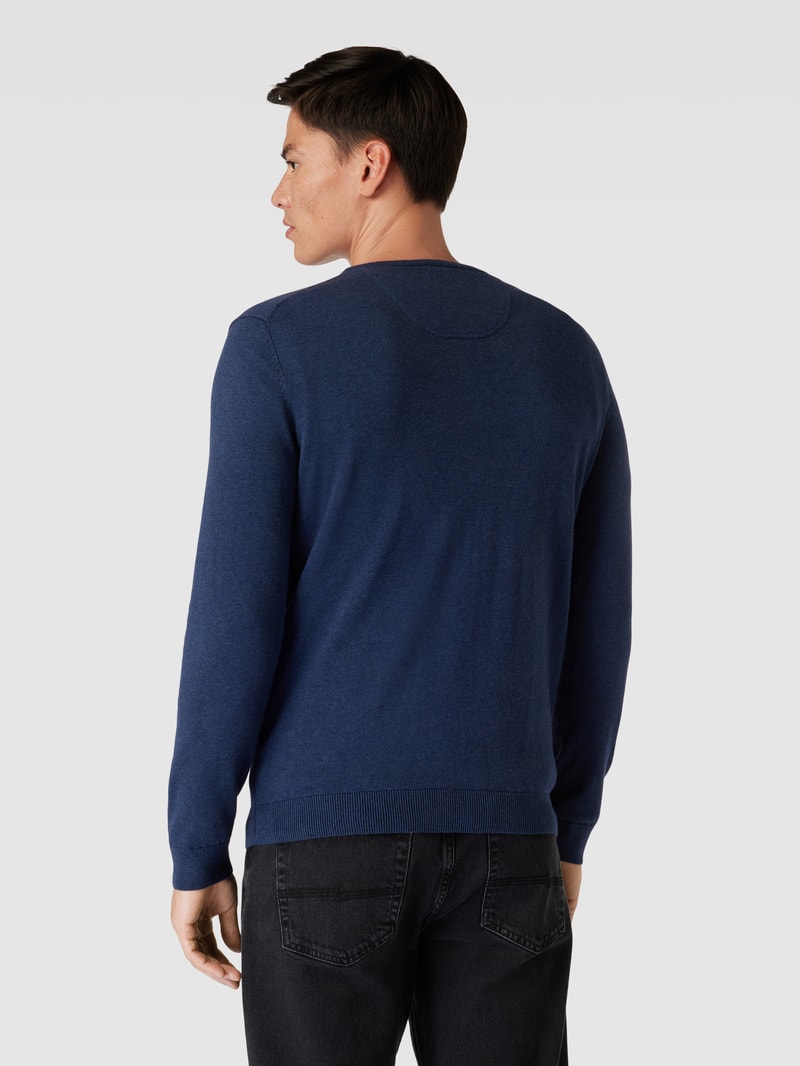 Strickpullover mit V-Ausschnitt Modell 'SEASONAL' in royalblau