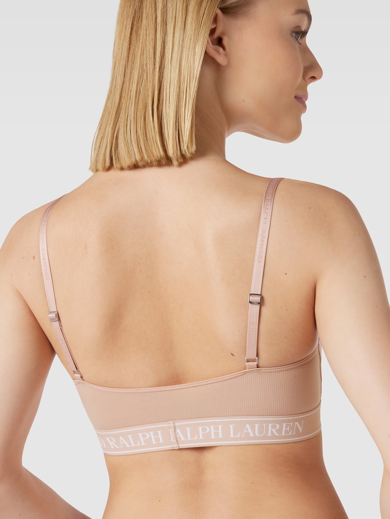 Bralette mit elastischem Logo-Bund in rosé
