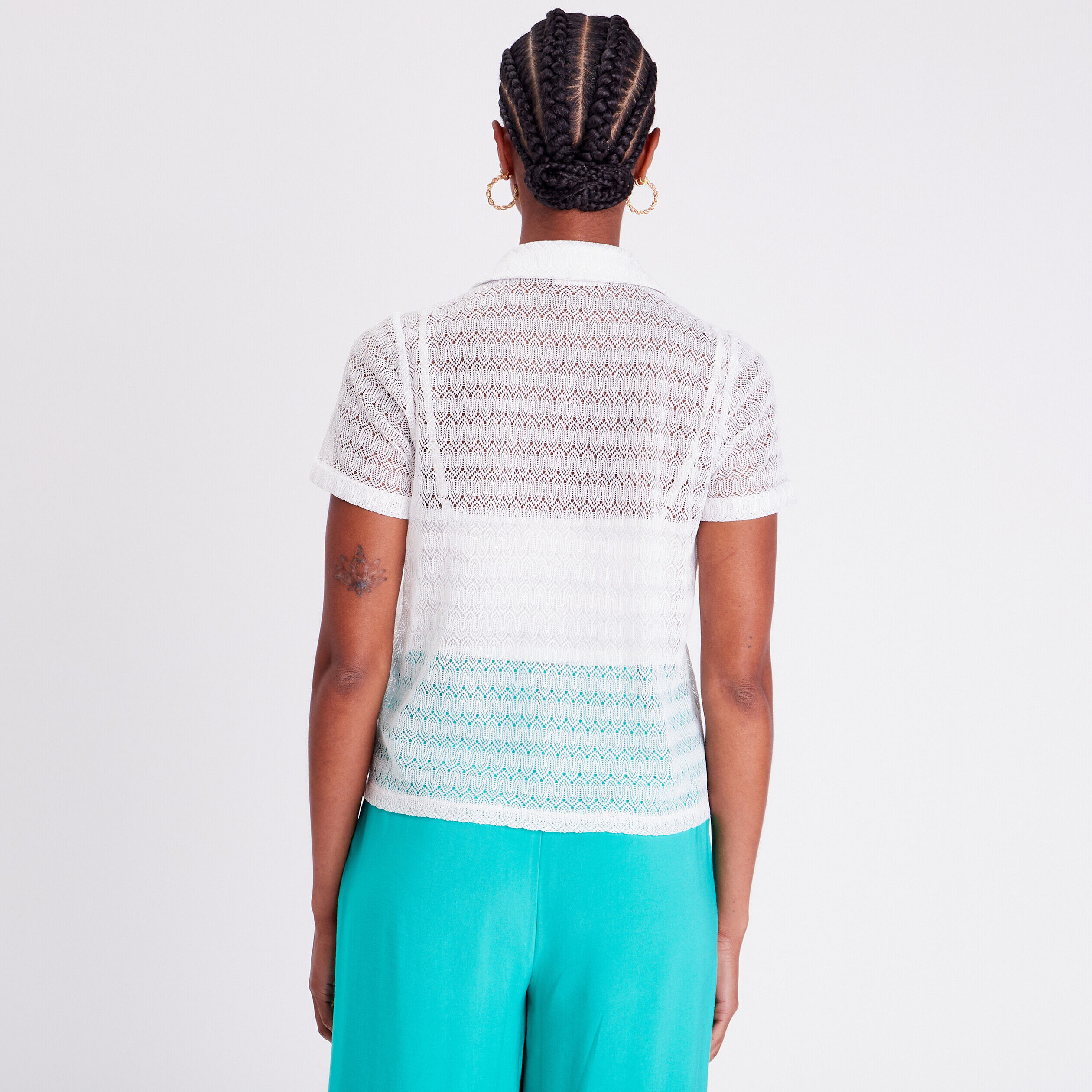 Chemise manches courtes ecru femme | Cache Cache