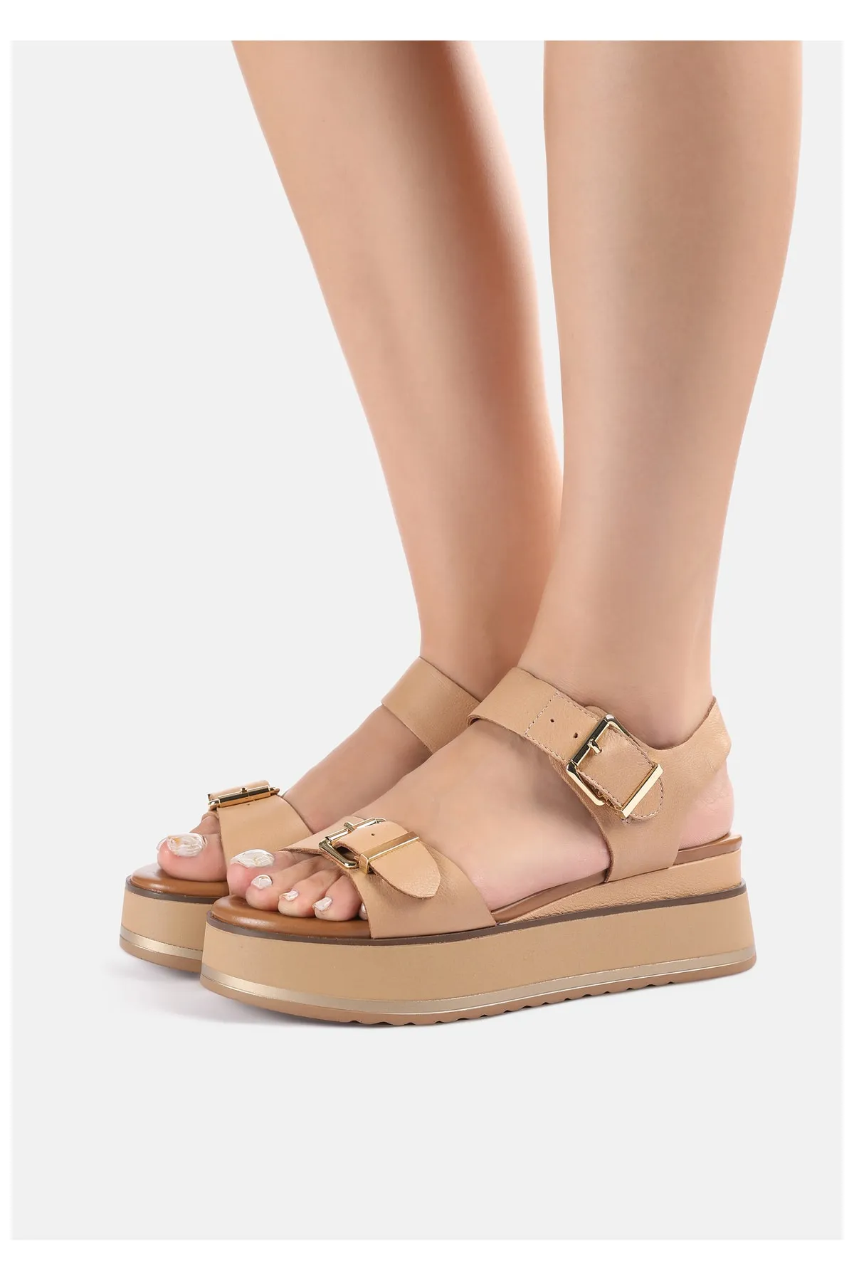 INUOVO  Sandalette - Braun - Flacher Absatz