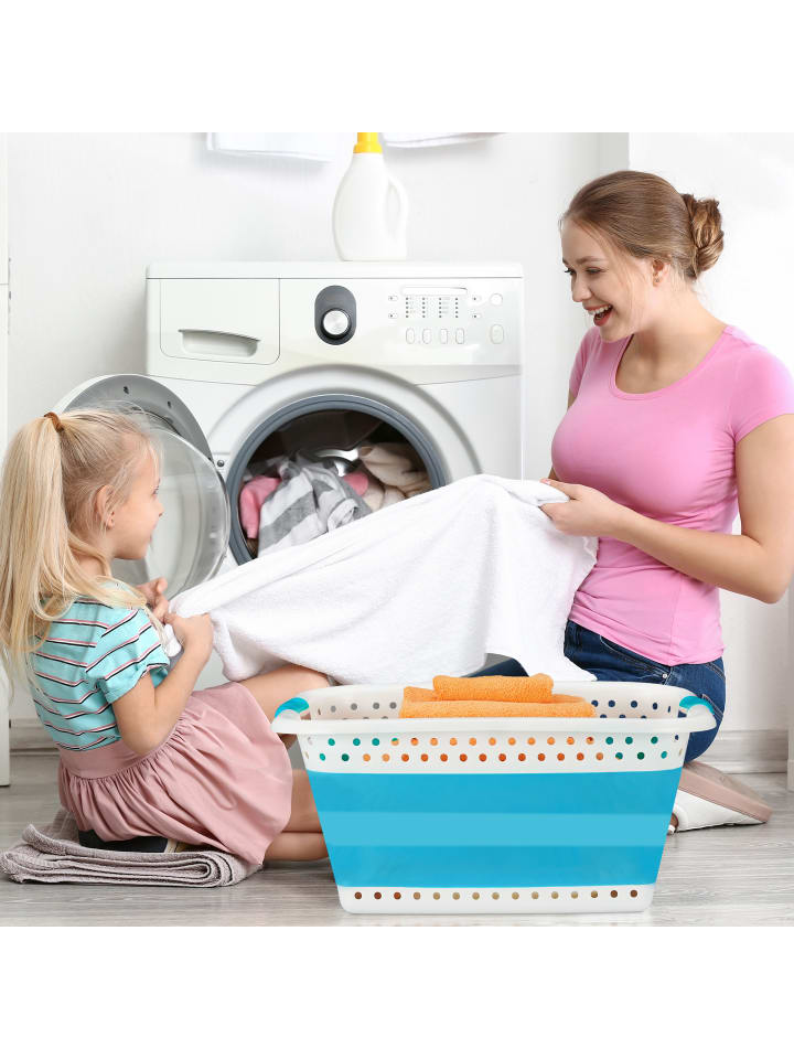 relaxdays Wäschekorb in Rot - (B)61 x (H)27 x (T)45,5 cm günstig kaufen onesize