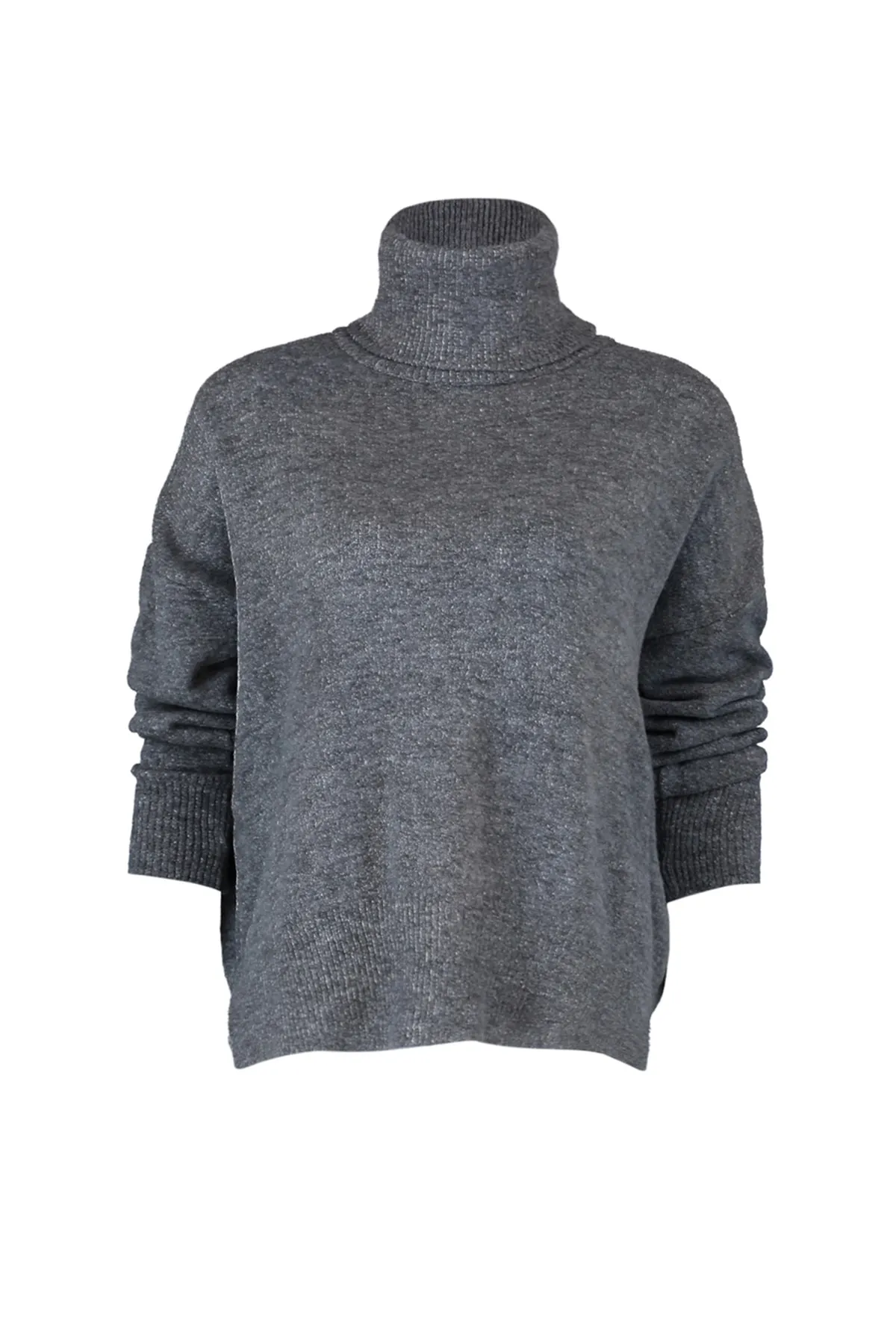Trendyol Collection  Anthrazitfarbener Rollkragenpullover mit weicher Struktur TWOAW20XS0026