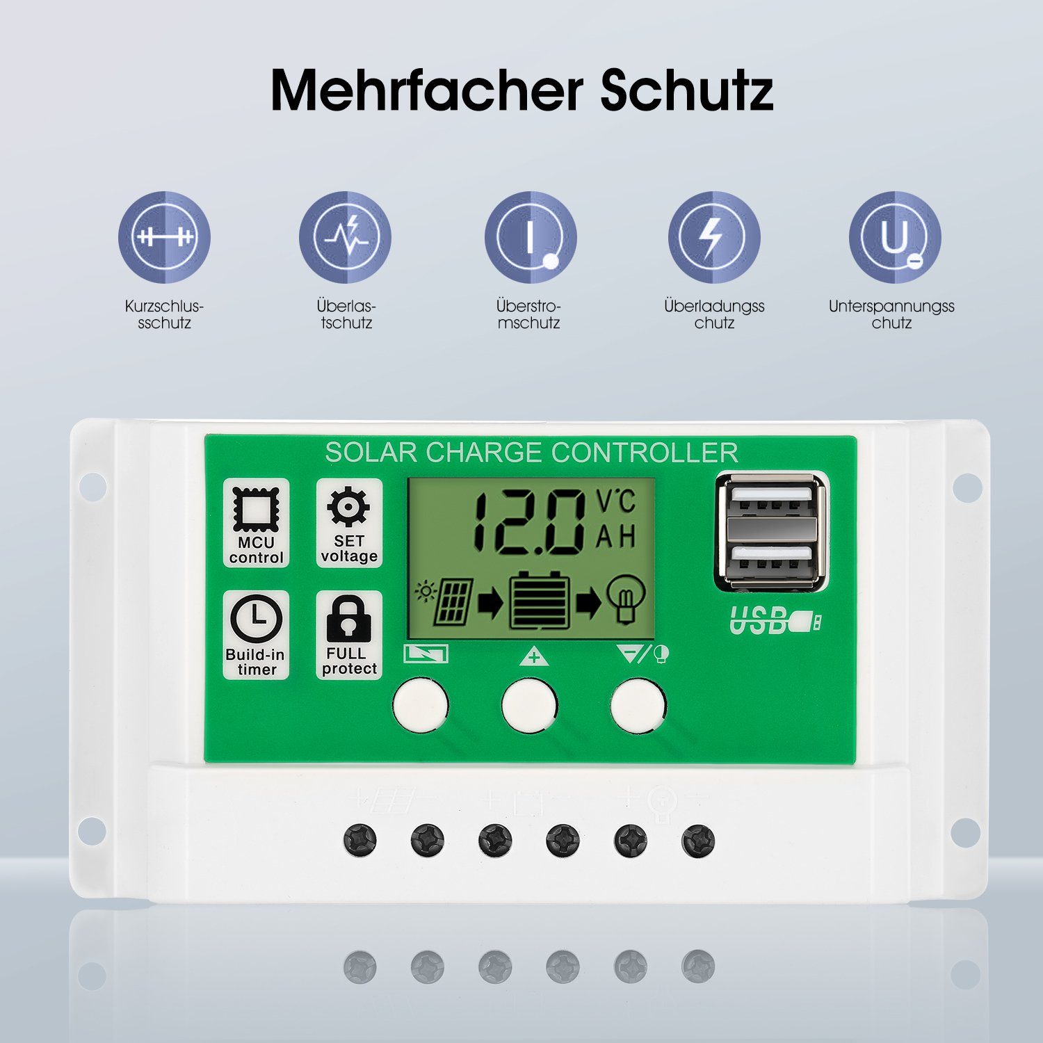 iscooter Solarmodul 100W 12V Solarpanel Ladegerät Kit mit 100A Solarladegerät IP65, Laderegler Photovoltaikanlagen Solarbetriebene für Caravan Camper Boot