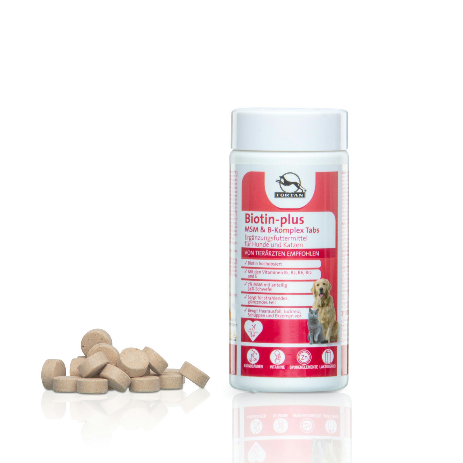 Fortan Ergänzungsfutter & Aufzucht Fortan Biotin-plus MSM & B-Komplex Tabs 100 g
