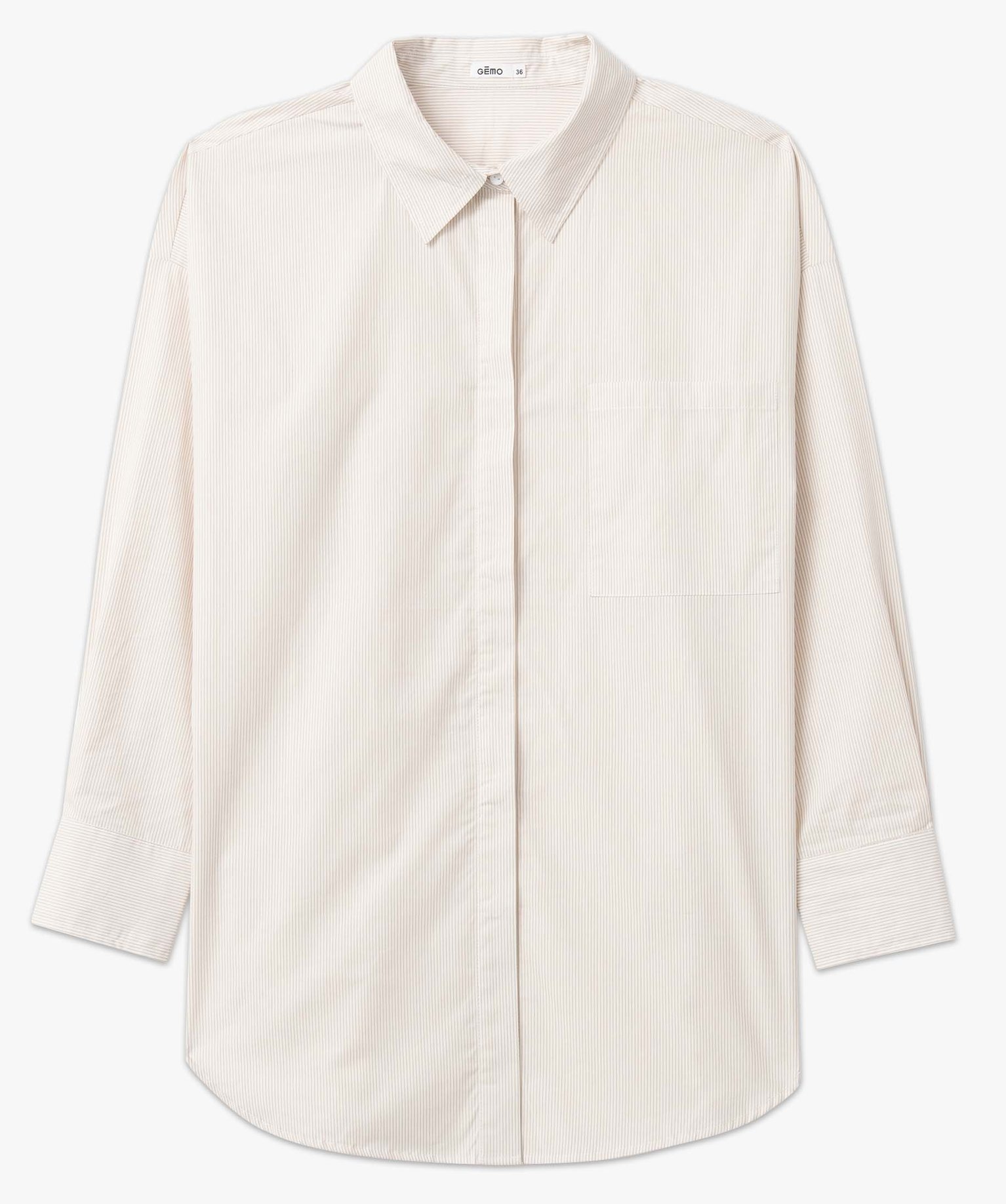 Chemise femme à fines rayures coupe oversize raye | GEMO