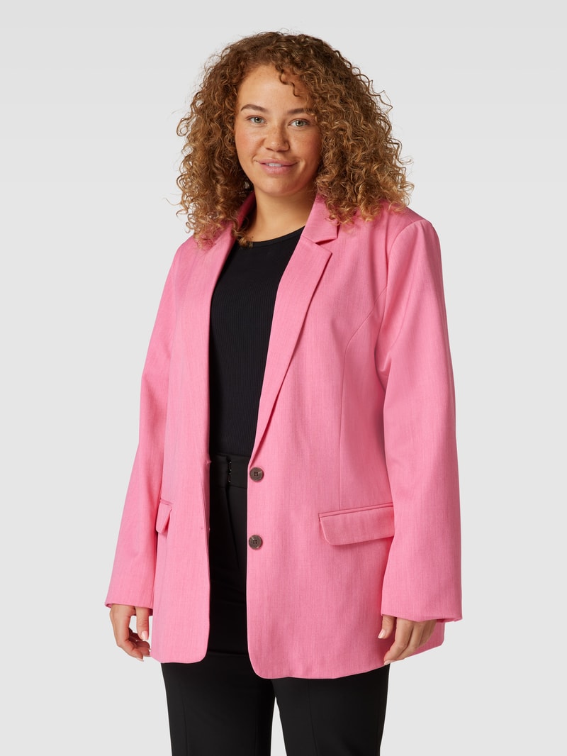 PLUS SIZE Blazer mit Pattentaschen Modell 'Milena' in pink