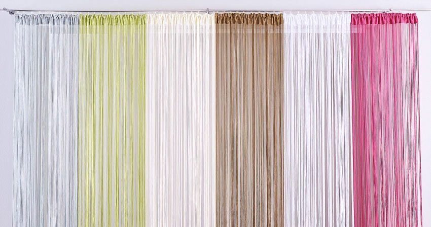 Fadenvorhang Fao-Uni, my home, Stangendurchzug (1 St), transparent, Kräuselband, multifunktional, transparent, Polyester, pflegeleicht