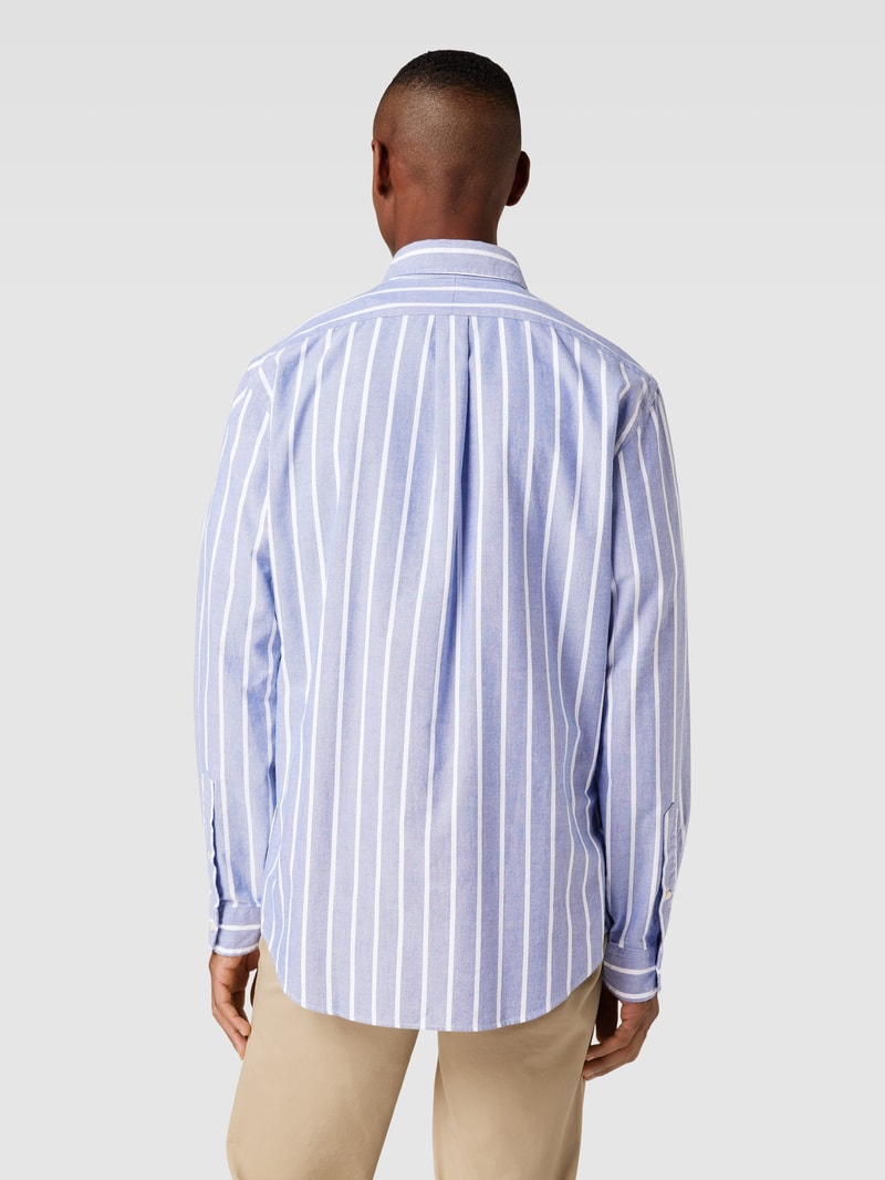 Custom Fit Freizeithemd mit Button-Down-Kragen in dunkelblau