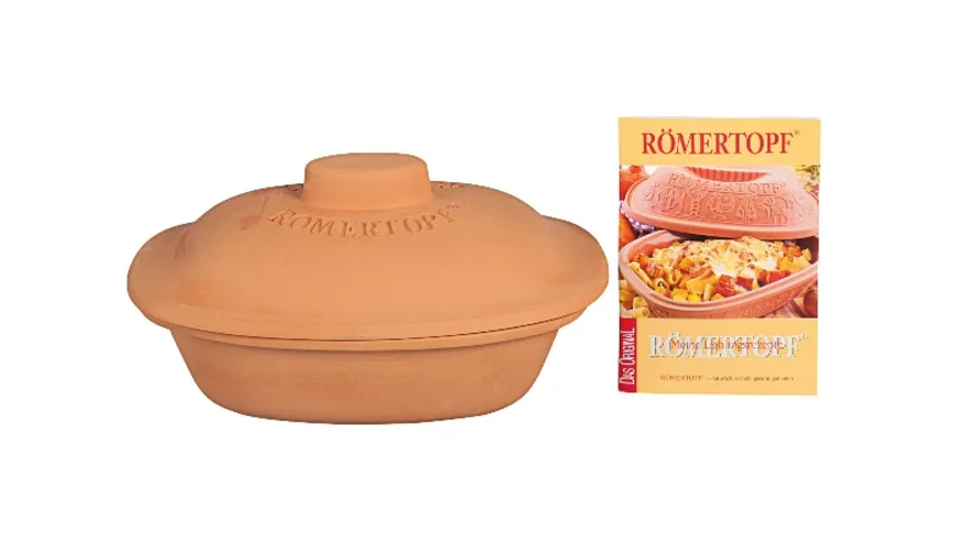 RÖMERTOPF Bräter Trend für 4 Personen + Kochbuch terrakotta