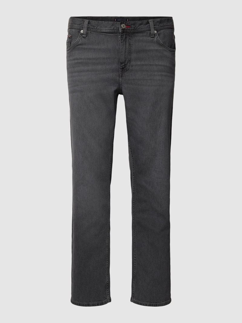 PLUS SIZE Jeans mit Label-Stitching Modell 'MADISON' in hellgrau