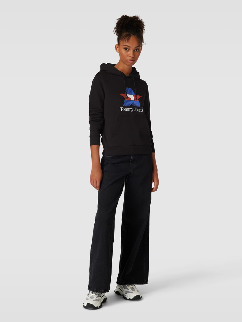 Hoodie mit Motiv-Print Modell 'STAR' in schwarz
