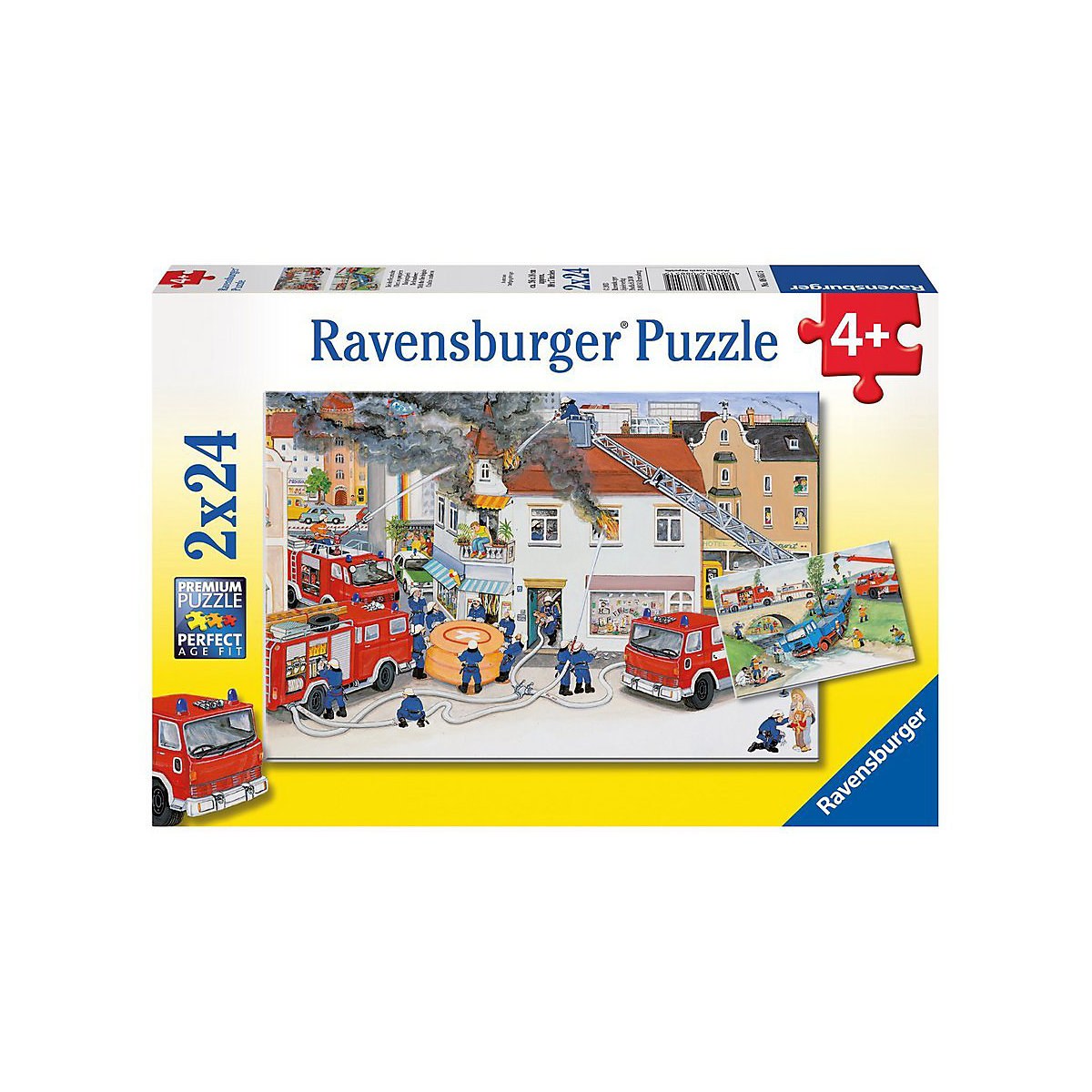 2er Set Puzzle, je 24 Teile, 26x18 cm, Bei der Feuerwehr