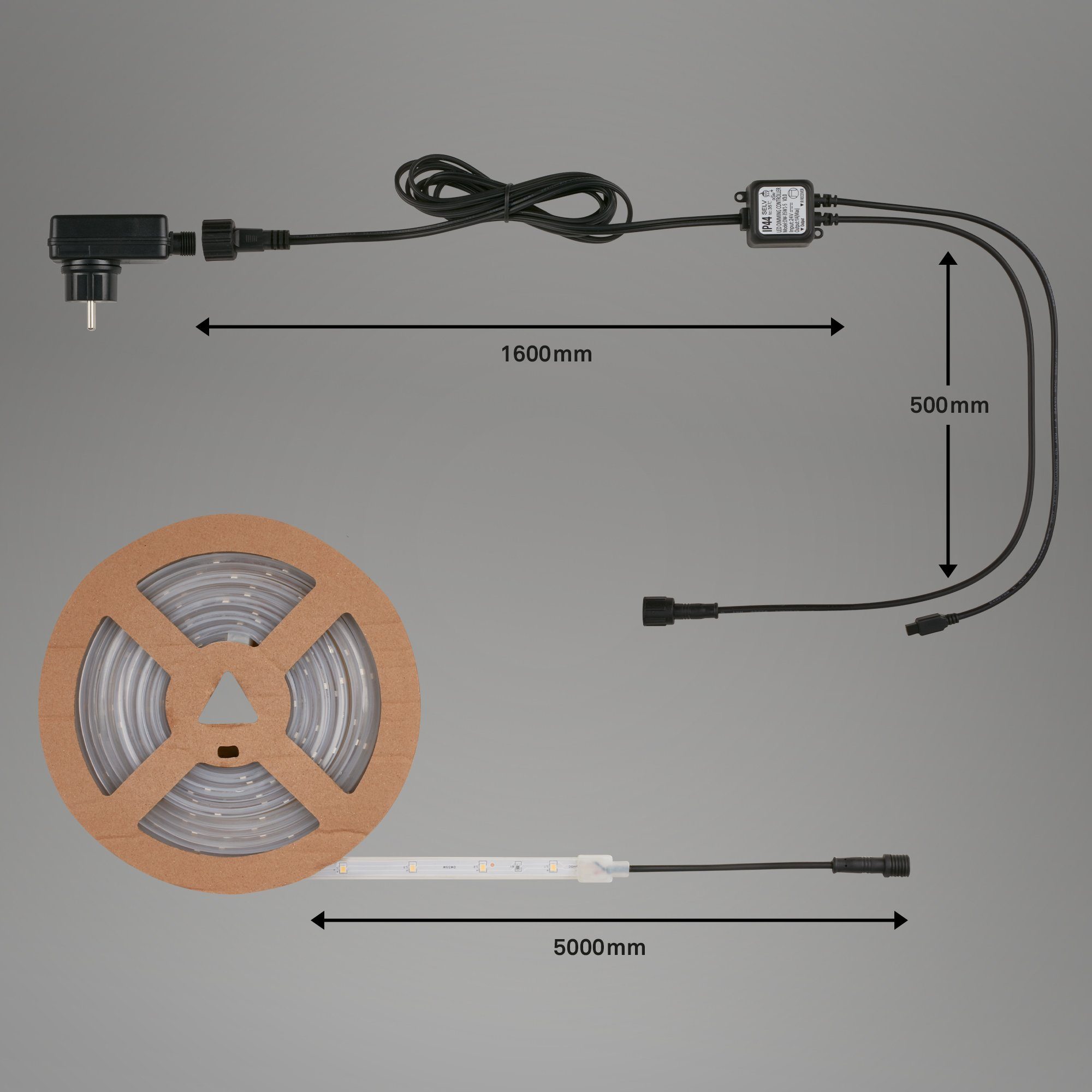 Briloner Leuchten LED Stripe, 150-flammig, 4m, RGB, USB, mit Fernbedienung, dimmbar, selbstklebend, kürzbar, IP20