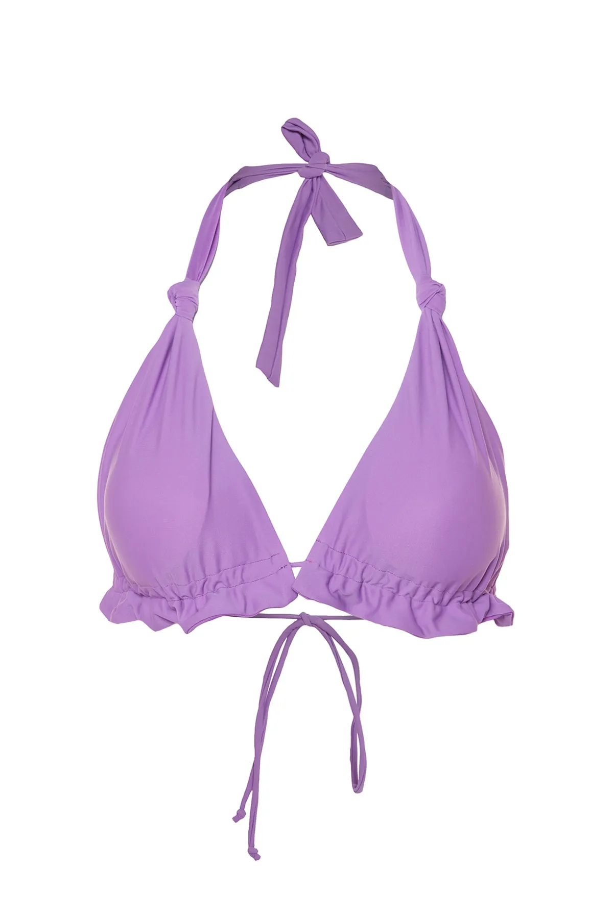 Trendyol Collection  Lila Dreieck-Rüschen-Bikinioberteil TBESS20BU0363