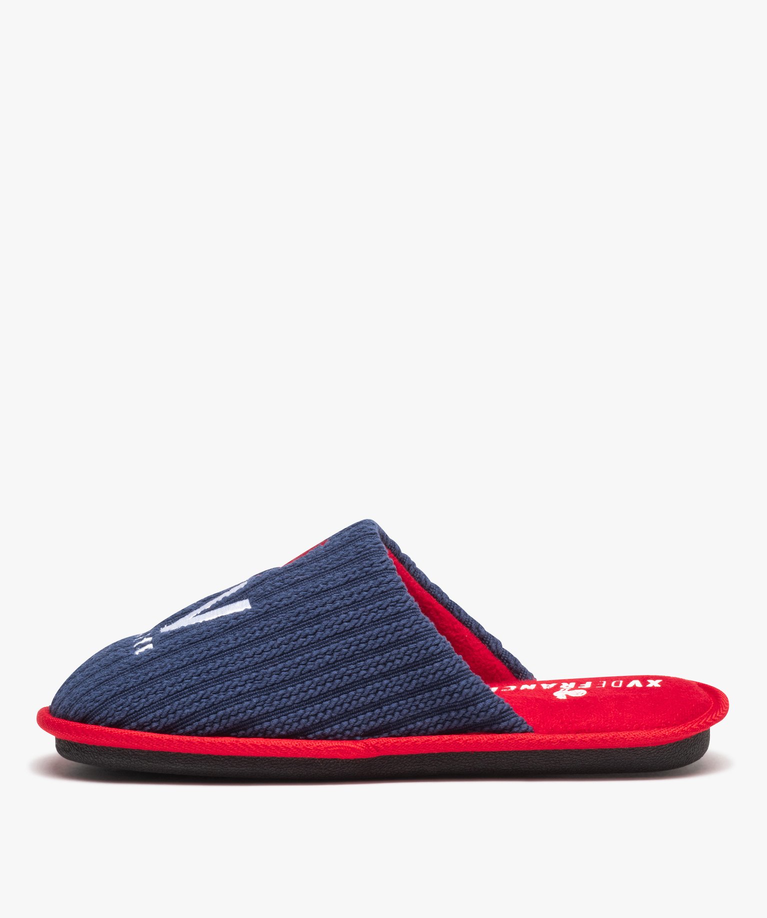 Chaussons homme mules XV de France dessus en maille bleu | GEMO