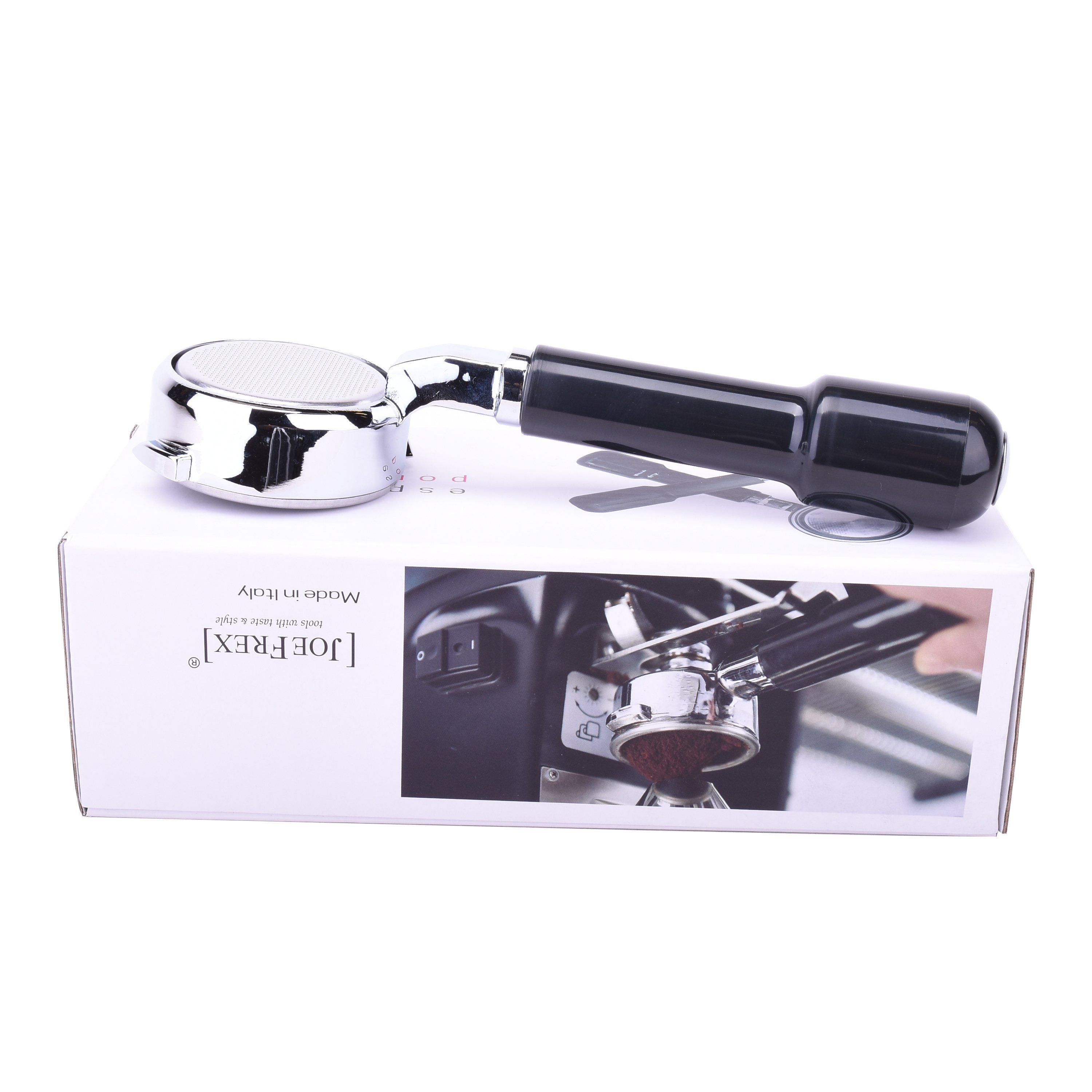 JOEFREX Siebträger-/Filterkaffeemaschine Siebträger Bodenlos Gaggia mit schwarzem Silikongriff von JoeFrex