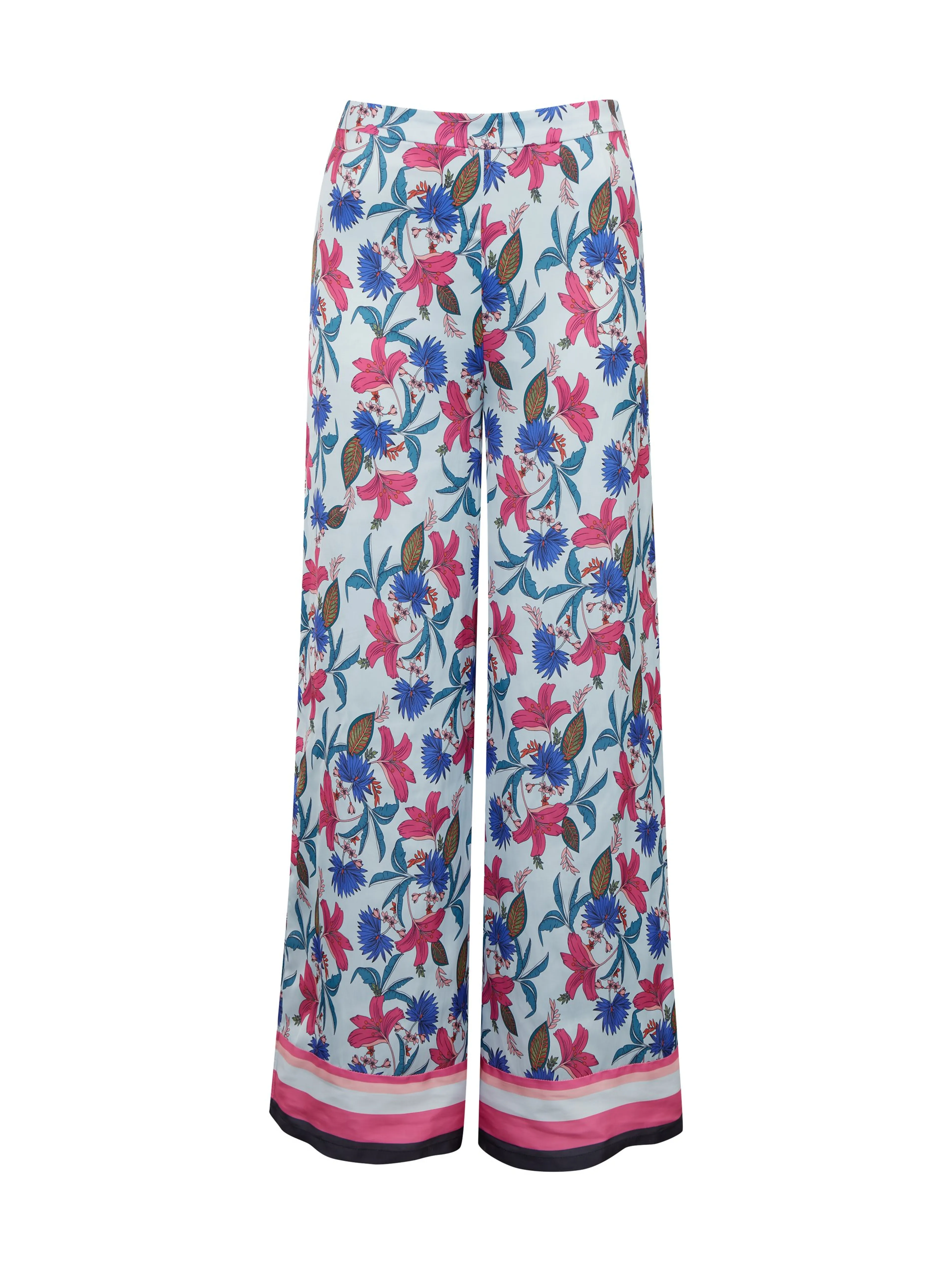 Helle blaue geblümte Damenhose ORSAY