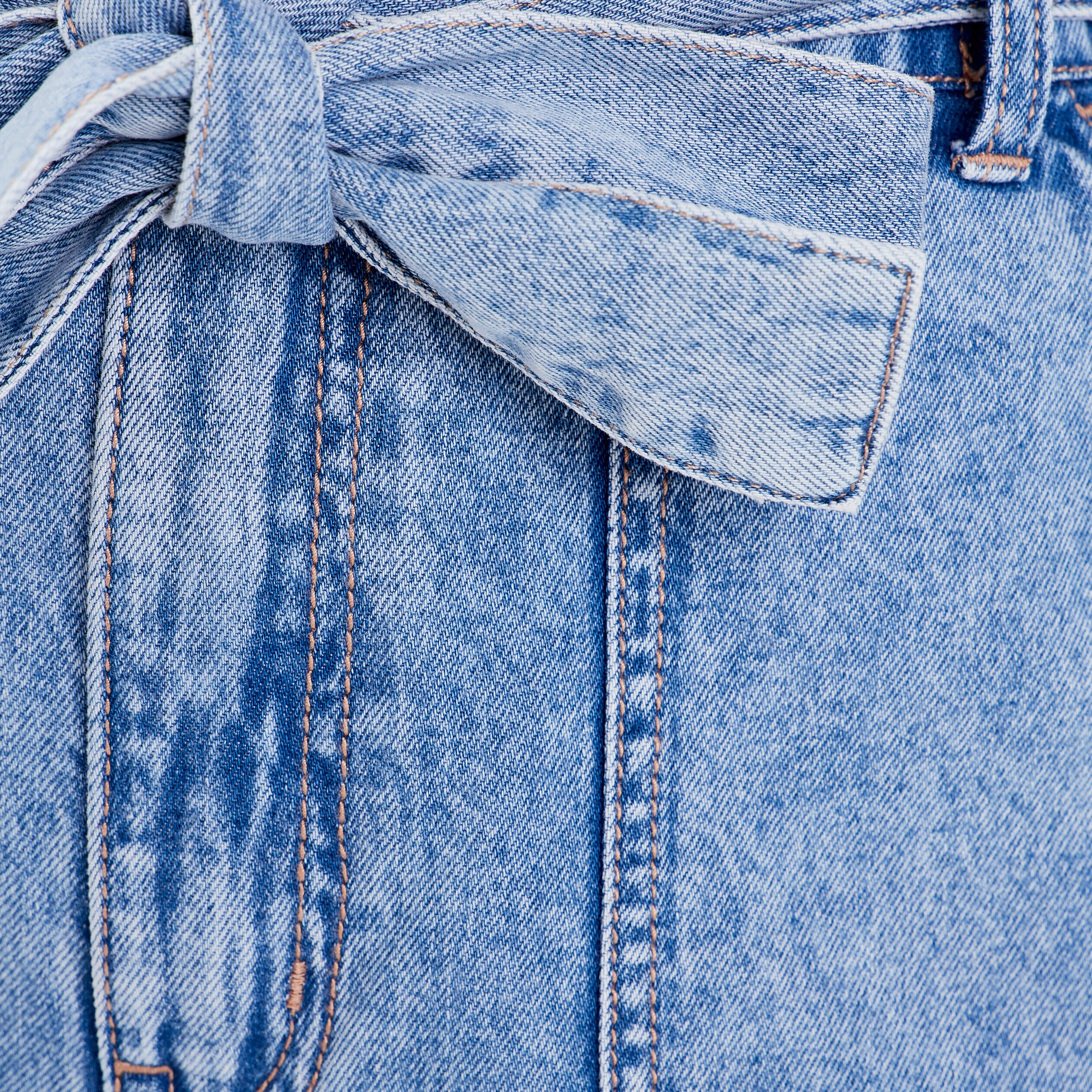 Short ceinturé denim double stone femme | Cache Cache