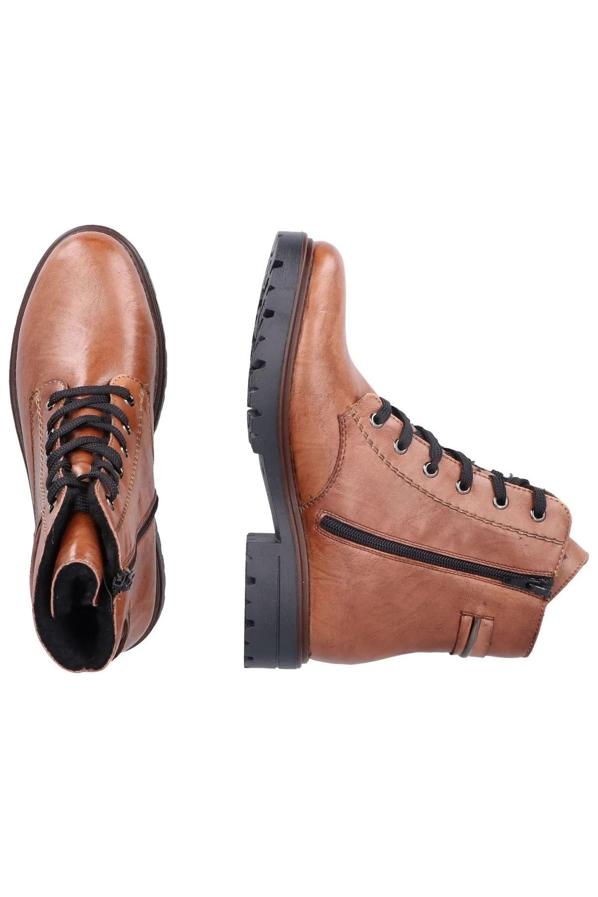Rieker  Stiefelette - Rot - Flacher Absatz