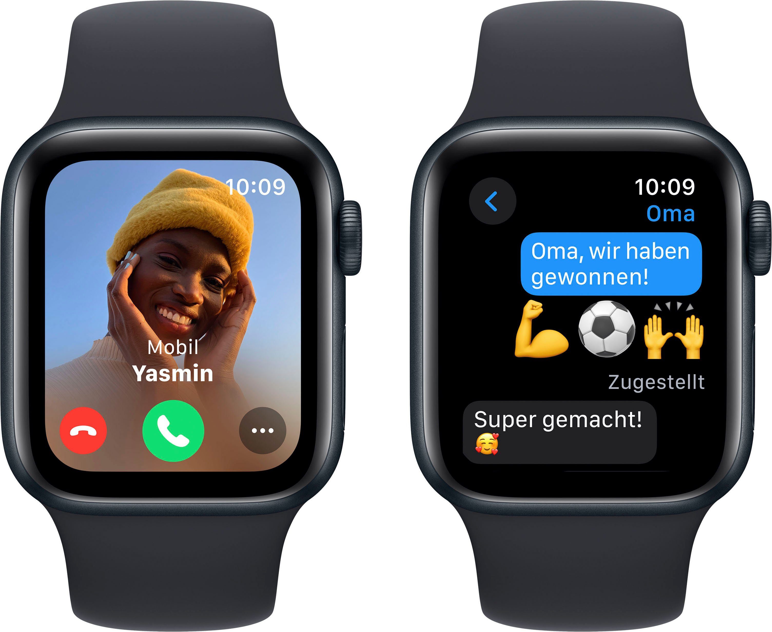 Apple Watch SE GPS 40 mm Aluminium M/L Smartwatch (4 cm/1,57 Zoll, Watch OS 10), Sport Band