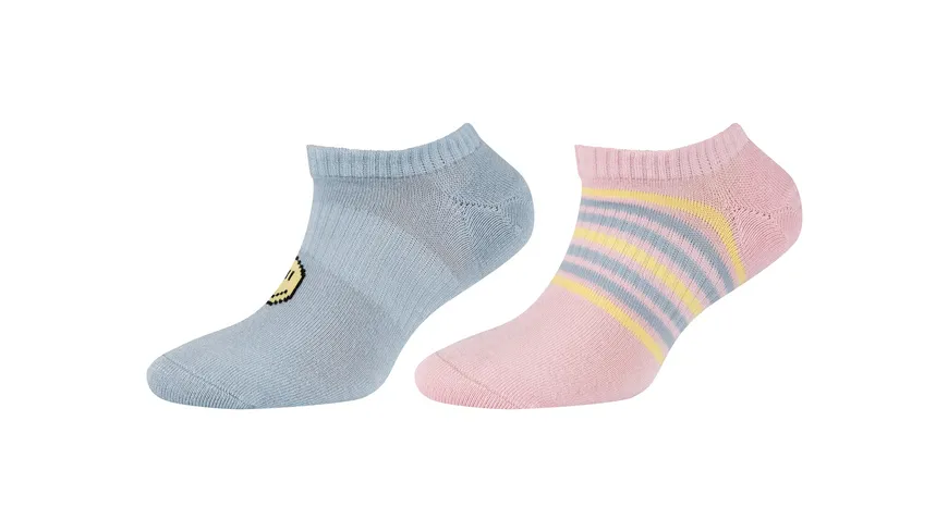 s.Oliver Kinder Sneaker Socken Silky Sustainable Motif 2er Pack rosa, blau
