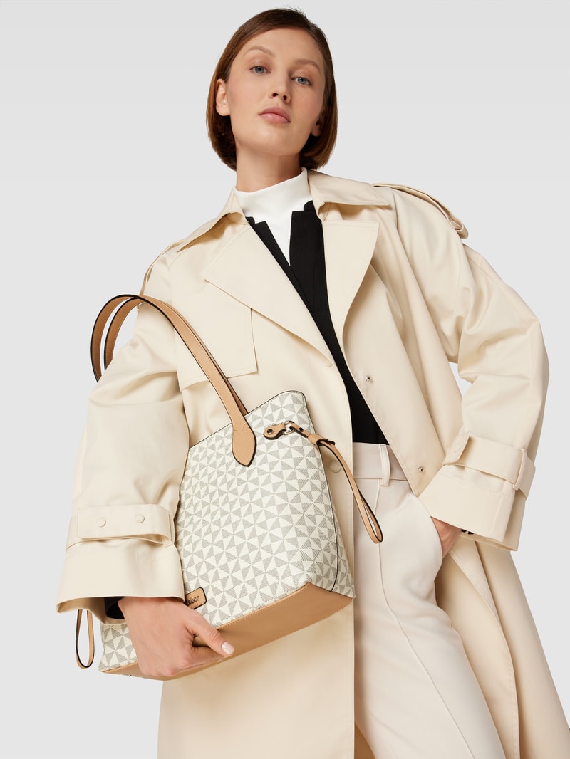 Shopper mit Allover-Muster in ecru