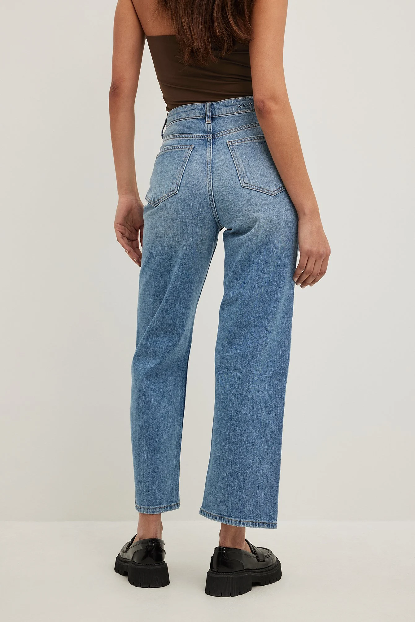 Hochgeschnittene Cropped-Jeans