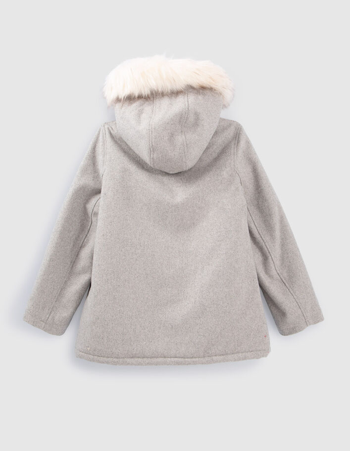 Manteau gris fourré esprit caban fille