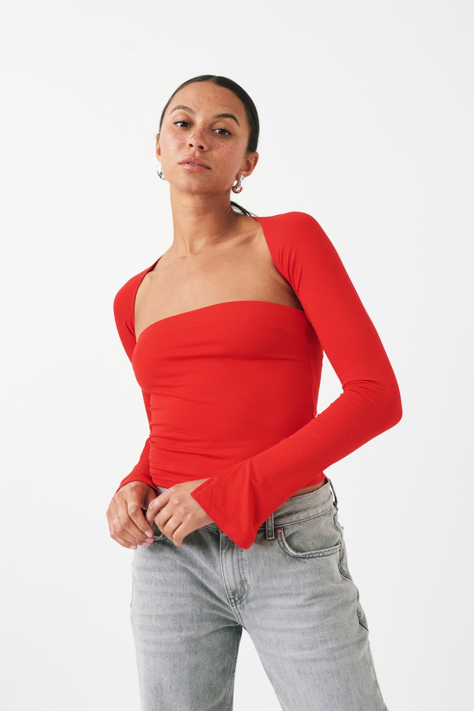 Soft touch square neck top